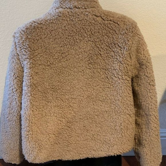 Forever 21 Teddy bear faux fur shearling reversible blue nylon jacket po… - Picture 9 of 9